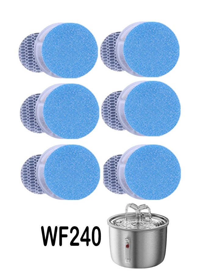 Generic 6 Packs Cat Water Fountain Filters for WF240 Filter Element Replacement Activated Carbon Filter for Pet Automatic Drinking Feeder Accessories  - Image 1
