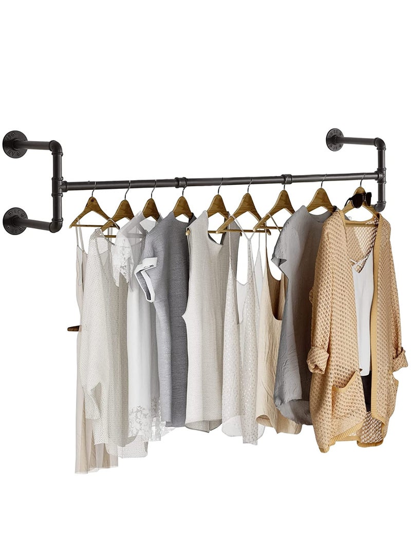 XiuWoo Clothes Rack Wall Mounted, Industrial Pipe Garment Rack Detachable Adjustable 120 CM Long, Heavy Duty Iron Garment Bar  - Image 1
