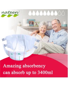 nateen Nateen Combi Plus Incontinence Adult Diaper,X-Large,Waist Size 130-175cm,10 Count Adult Diapers,with Super Absorbent Layer,Leak Guard,Disposable Underwear for Men&Women-2240ml Absorbency.  - Image 4