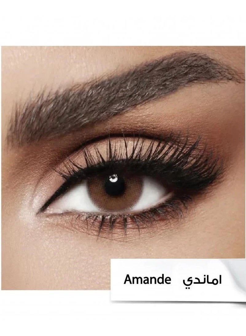 أو.بي كير عدسات لاصقة ملونة من أماند 08، عدسات لاصقة تجميلية للجنسين، عدسات عصرية طبيعية، عدسات ناعمة تحتوي على 42% ماء - Image 1
