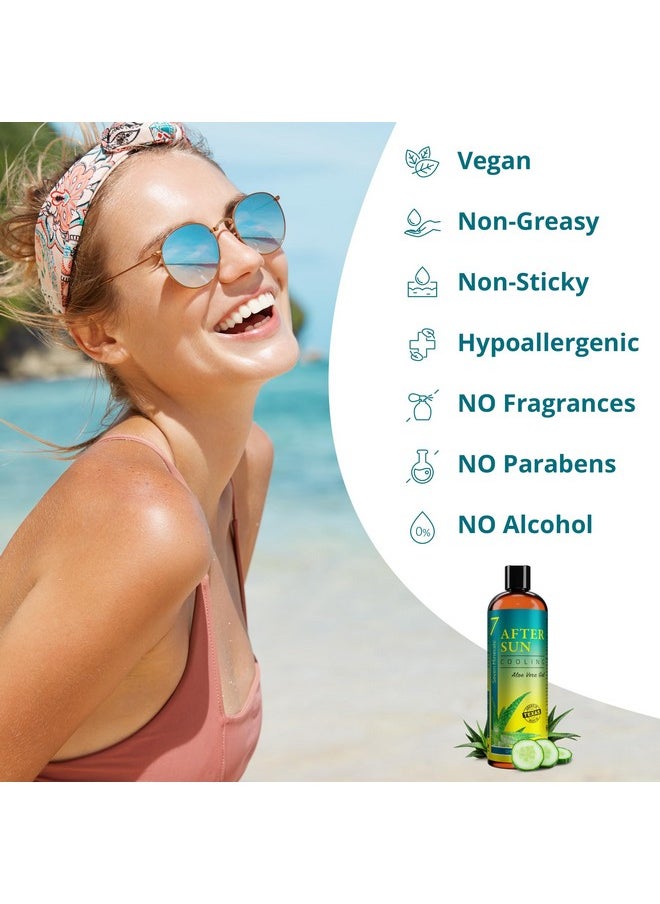 Seven Minerals NEW Cooling After Sun Gel with Aloe Vera - For Skin & Face with Instant Sunburn Relief. Unlike Regular Aftersun Lotion, Ours Is Made From Freshly Cut Texas Aloe. With Cucumber & Vitamin E (12 Fl Oz)  - Image 3