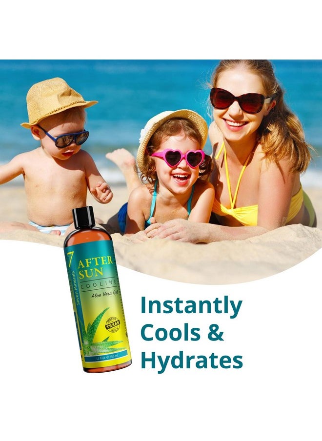 Seven Minerals NEW Cooling After Sun Gel with Aloe Vera - For Skin & Face with Instant Sunburn Relief. Unlike Regular Aftersun Lotion, Ours Is Made From Freshly Cut Texas Aloe. With Cucumber & Vitamin E (12 Fl Oz)  - Image 2