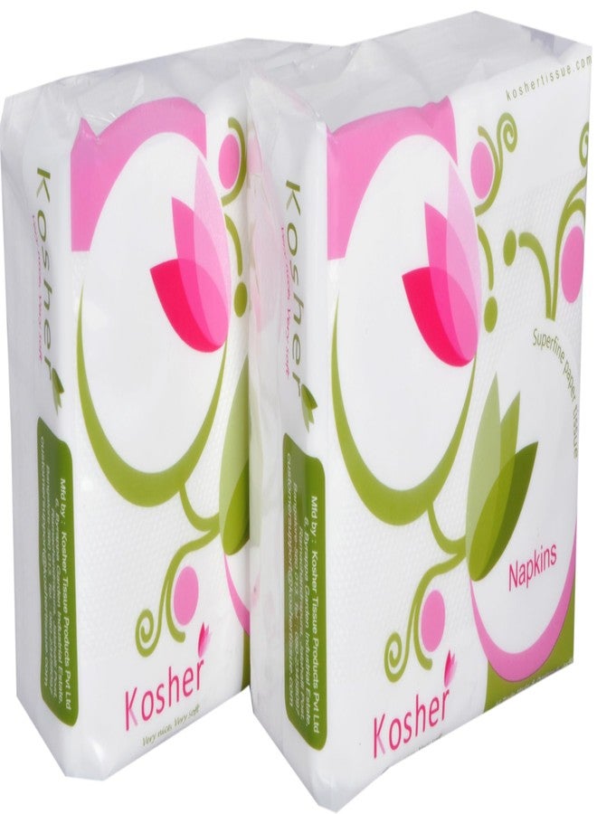 Kosher Tissue Paper Napkins/Table Napkins | 22 x 22 cm | 100 Pieces | Pack of 6 (600 Napkins) - Image 1