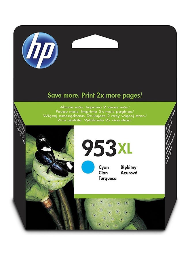 HP خرطوشة حبر أصلية 953XL بإنتاجية عالية متوافقة مع طابعات إتش بي أوفيس جيت برو 7720، 7730، 7740، 8218، 8710، 8715، 8720، 8725، 8730 لون سيان [طراز F6U16AE] أزرق سماوي - Image 1