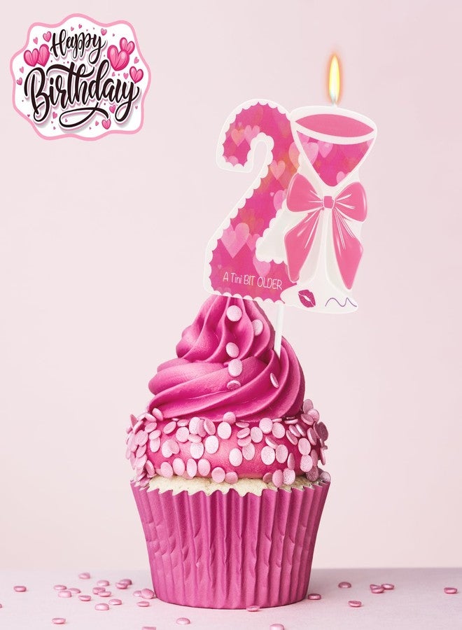 ElekFX Pink 21st Birthday Decorations for Her - Heart Print Number 21 Candle, Valentines Day Decor for 21 Valentine Anniversaries Birthday Celebrations - Image 3