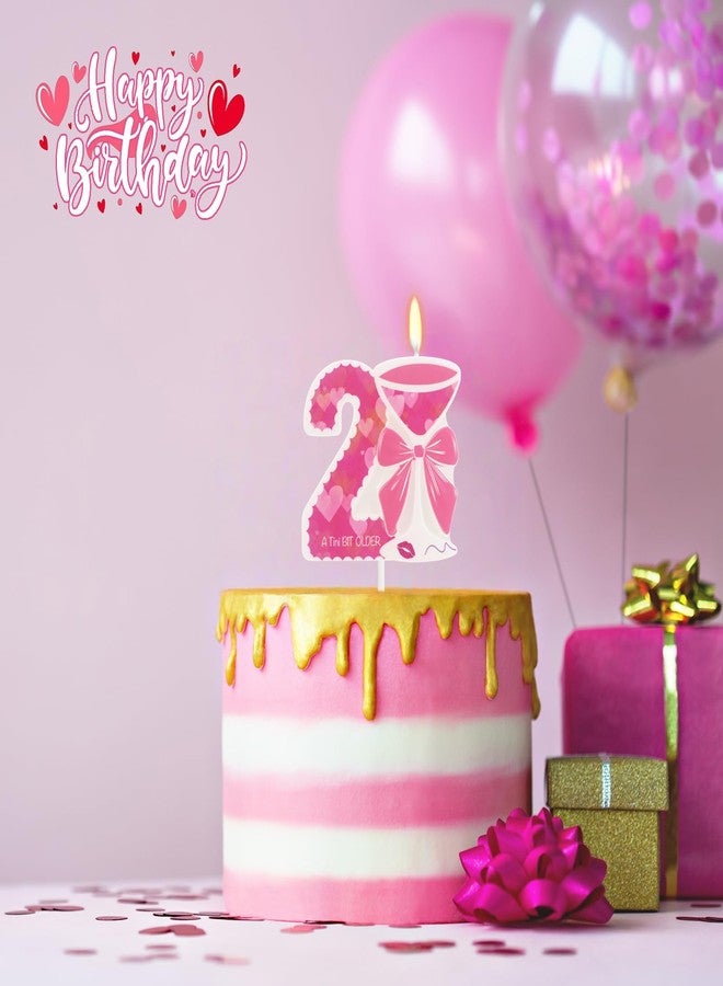 ElekFX Pink 21st Birthday Decorations for Her - Heart Print Number 21 Candle, Valentines Day Decor for 21 Valentine Anniversaries Birthday Celebrations - Image 4