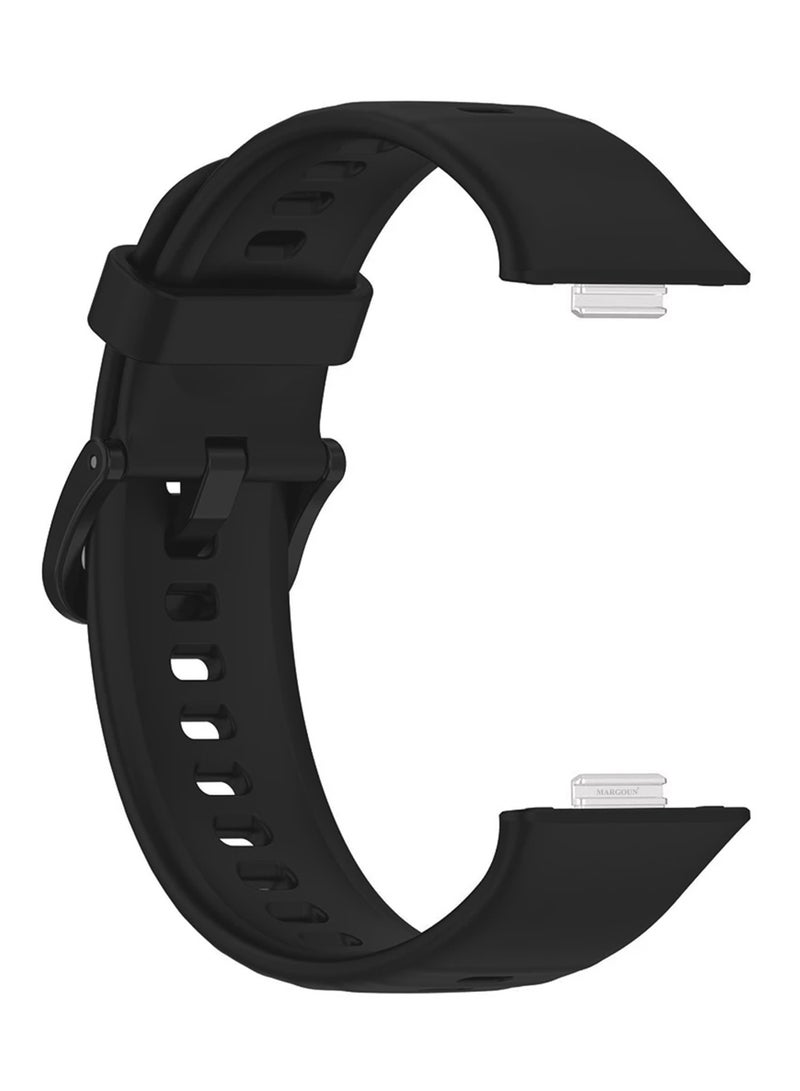 CATANES Wristband for Huawei Watch Fit 3/Fit 4/Fit 4 Pro Bands, Silicone Bracelet Quick Release Arm Band, Replacement Smartwatch Band Quick Release Sport Strap - Black  - Image 1