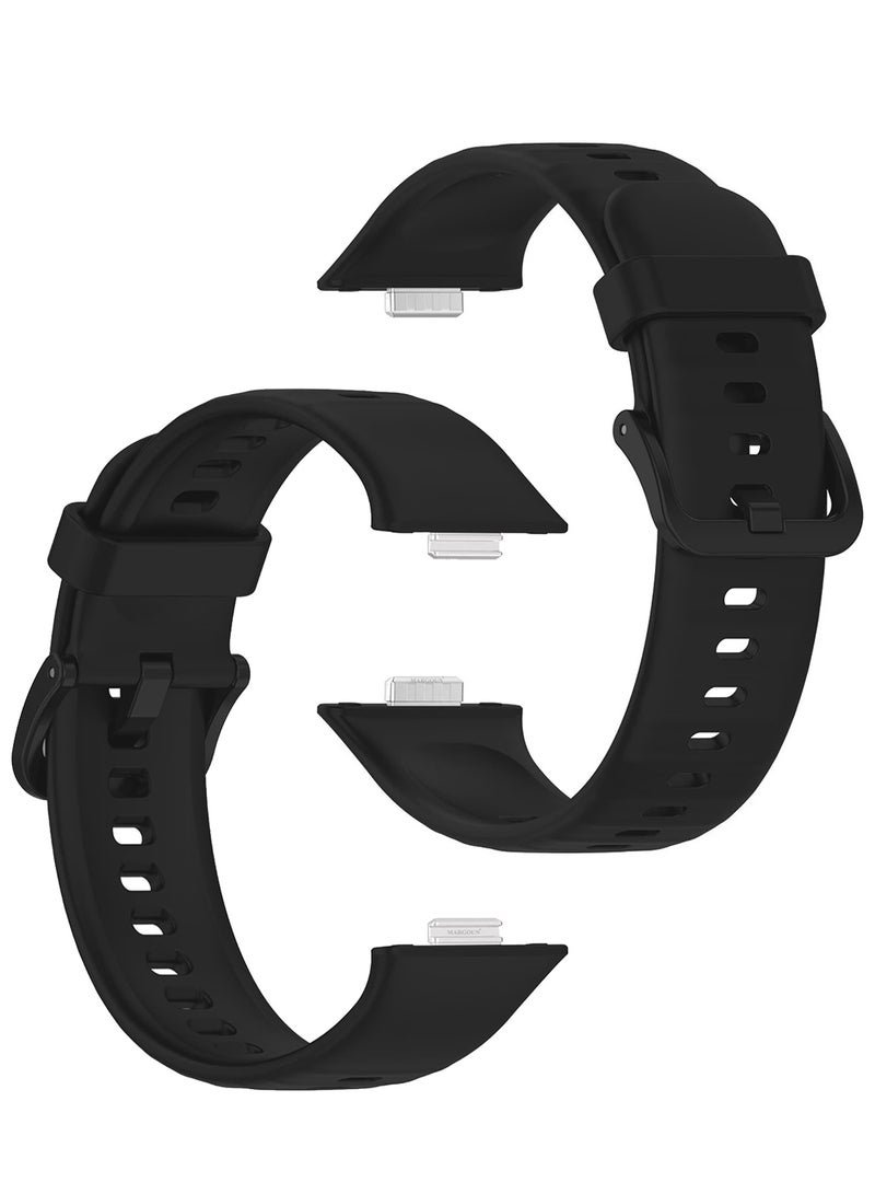 CATANES Wristband for Huawei Watch Fit 3/Fit 4/Fit 4 Pro Bands, Silicone Bracelet Quick Release Arm Band, Replacement Smartwatch Band Quick Release Sport Strap - Black  - Image 2