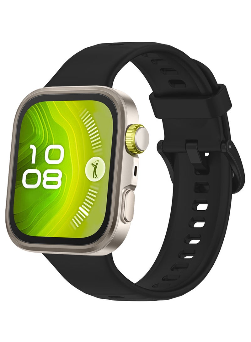 CATANES Wristband for Huawei Watch Fit 3/Fit 4/Fit 4 Pro Bands, Silicone Bracelet Quick Release Arm Band, Replacement Smartwatch Band Quick Release Sport Strap - Black  - Image 3