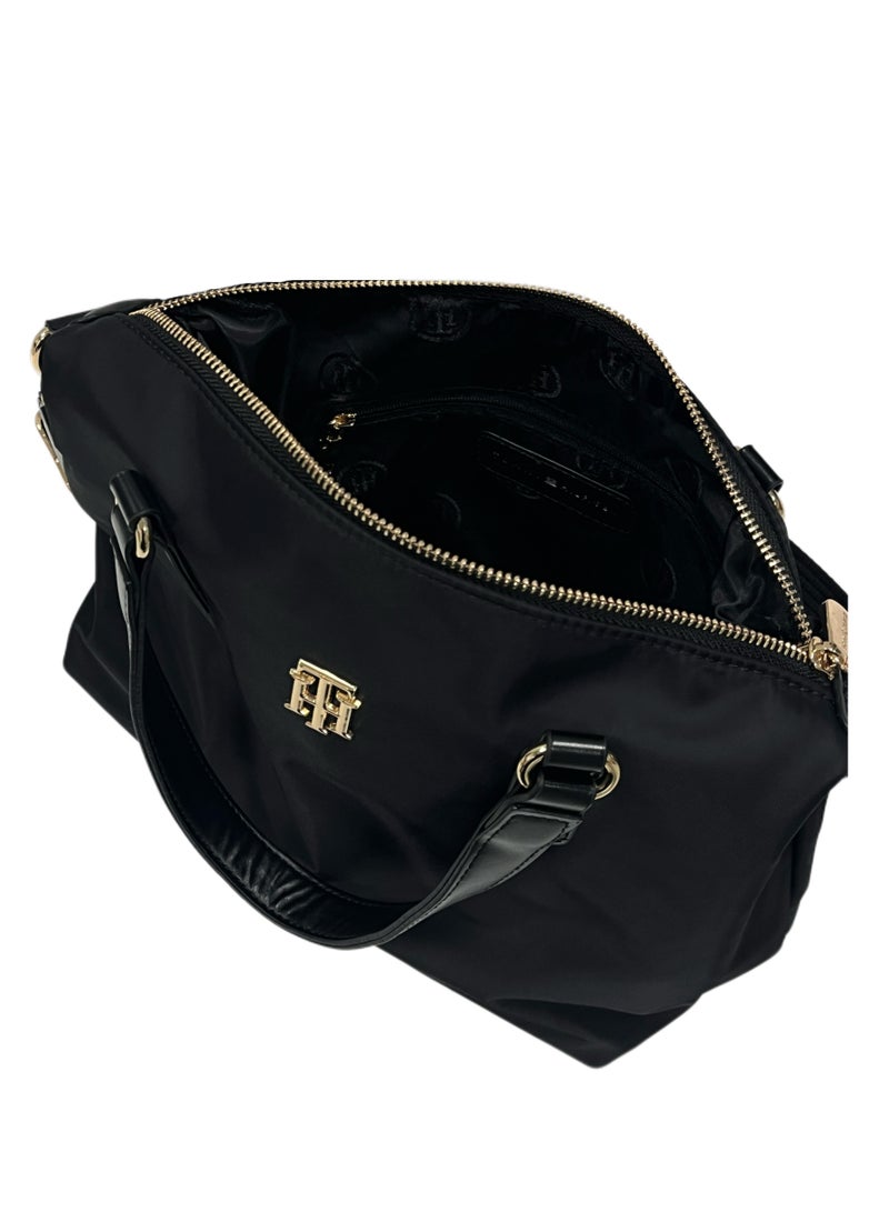 Tommy Hilfiger Plus Tommy Hilfiger Handbag for Women Large Capacity Fashion Shoulder bag Satchel with Detachable Shoulder Strap,Black  - Image 4