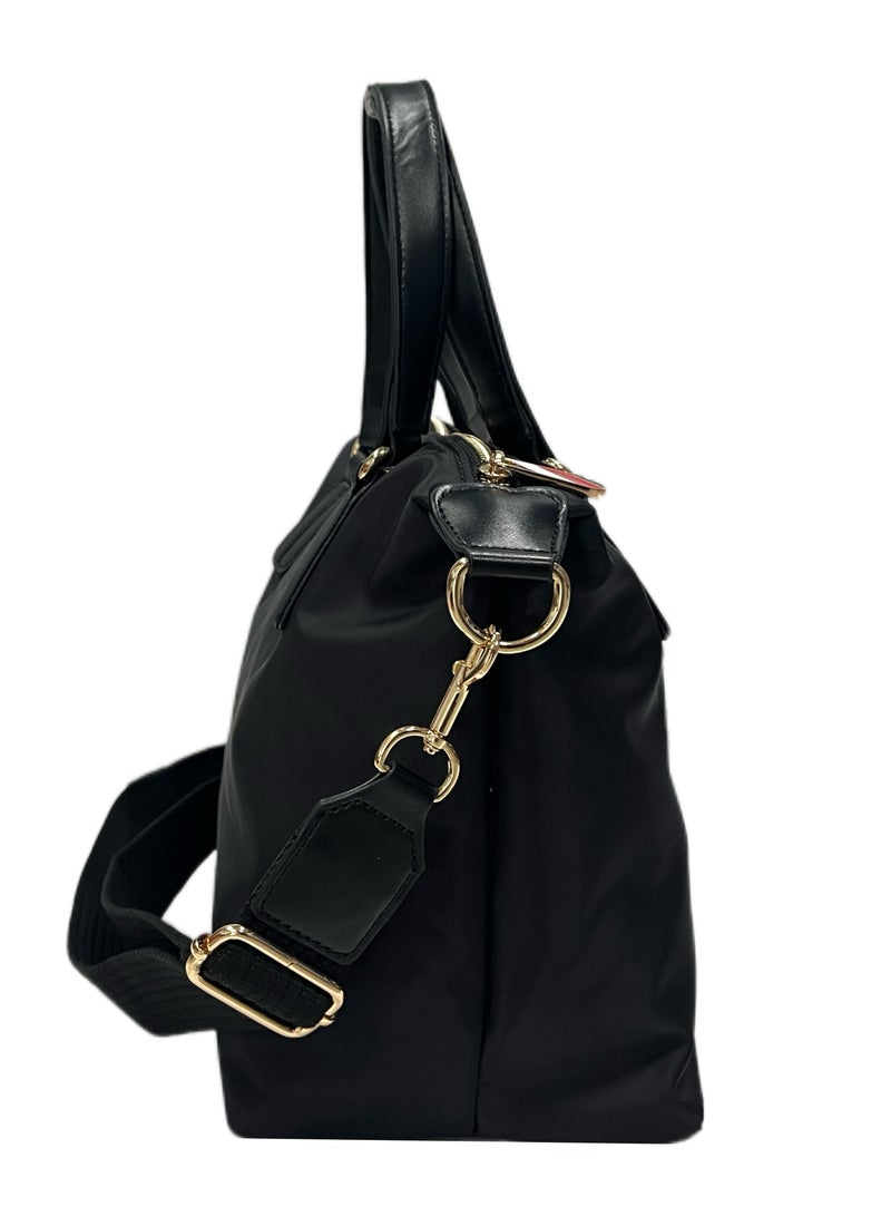 Tommy Hilfiger Plus Tommy Hilfiger Handbag for Women Large Capacity Fashion Shoulder bag Satchel with Detachable Shoulder Strap,Black  - Image 5