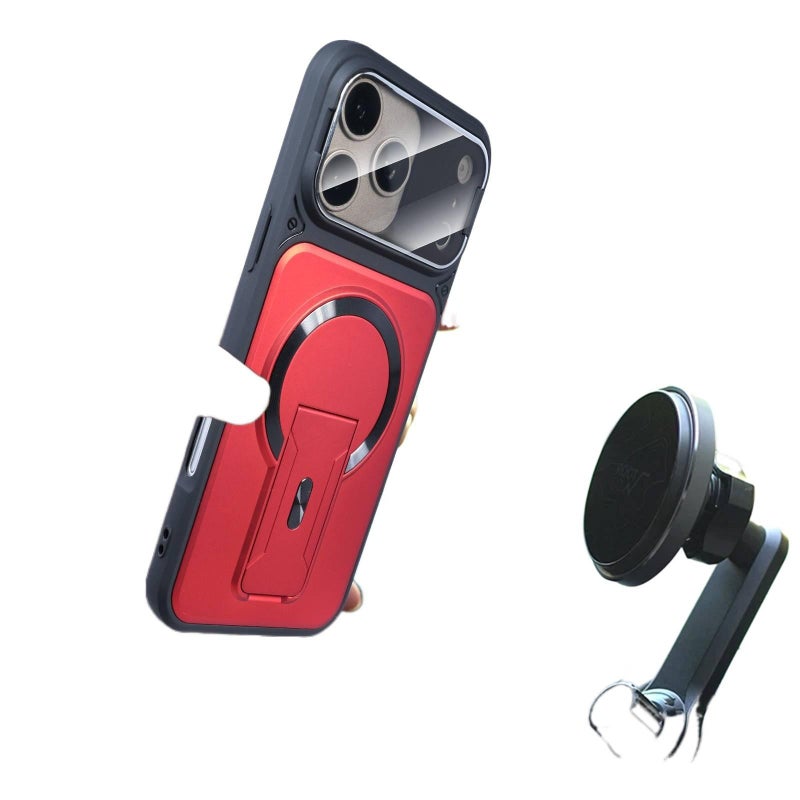 PC MagSafe Case for iPhone 11 with Drop Protection and Kickstand plus Shockproof plus Strong Magnetic plus Lens Protector in Orange - Veloris - Image 5