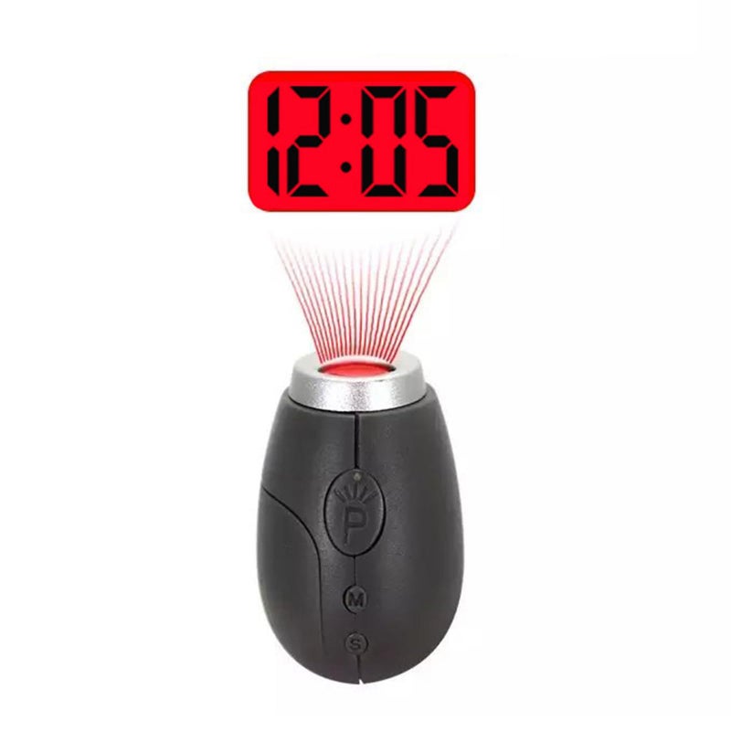 Black Projection Clock Keychain Portable Digital LED Display Travel Friendly 6x4x3cm - Image 3