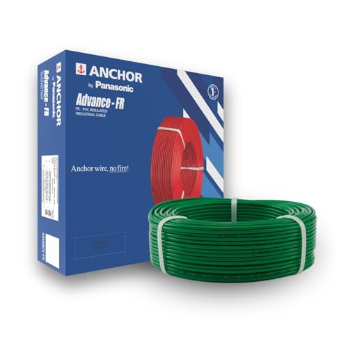 Anchor by Panasonic Advance FR 90m 0.75 sq.mm Electric Wire, PVC Insulated Class 2 Conductor (100% Copper), Anti-Rodent & Flame Retardant Wire for Domestic & Industrial Use (27380GN) - Image 1
