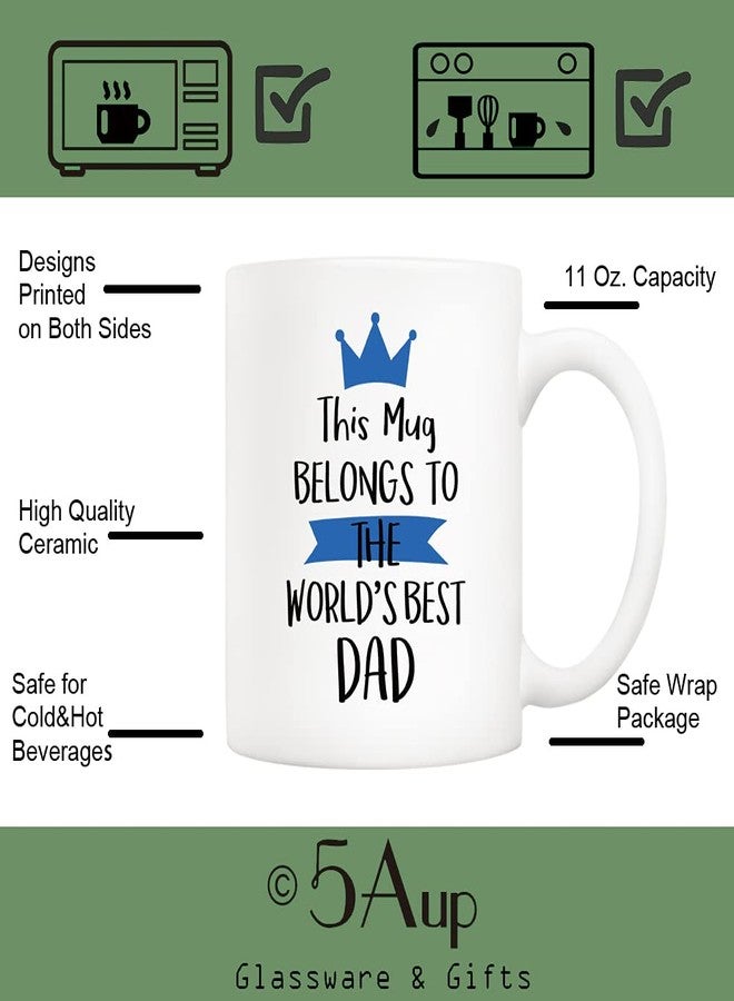 5Aup Fathers Day Christmas Gifts Funny Dad Coffee Mug from Son Daughter, This Mug Belongs to the World's Best Dad Cups 11 Oz, Unique Birthday and Holiday Gifts for Father - Image 3