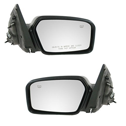 TRQ Driver & Passenger Side Mirror Set with Heat with Puddle Light without Blind Spot Indicator Compatible with 2006-2012 Ford Fusion 2006-2011 Mercury Milan FO1320267 FO1321267 - Image 1