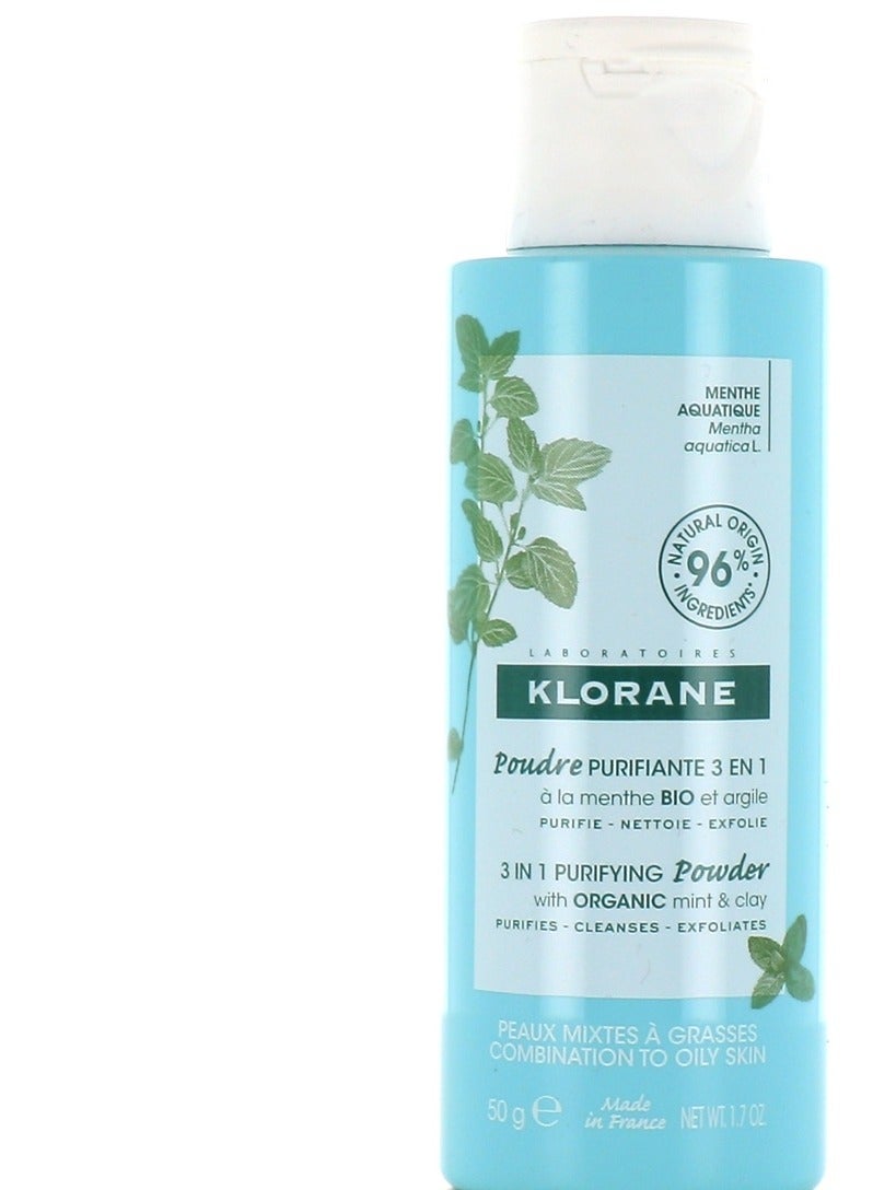 Klorane مسحوق تنقية 3 في 1 مع نعناع عضوي وطين - Image 1