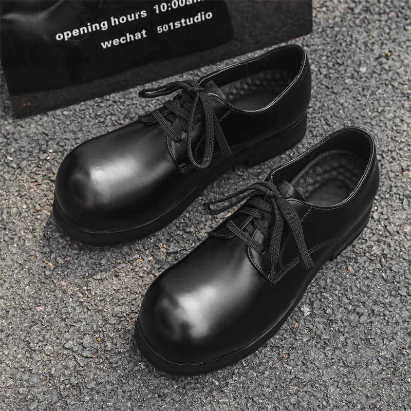 2024 Spring Shiny Face Round Toe Fashion Foreshare Shoes Men'S Height Increased All-Match British Style Low Heel Tooling Shoes 60707-J - Image 2