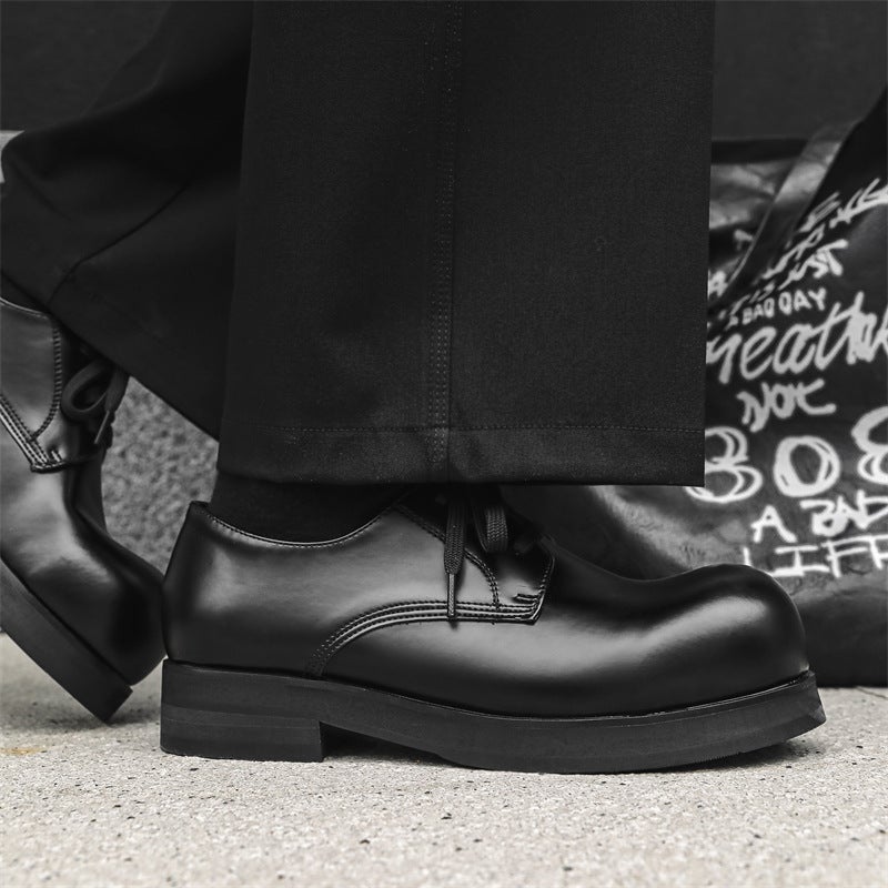 2024 Spring Shiny Face Round Toe Fashion Foreshare Shoes Men'S Height Increased All-Match British Style Low Heel Tooling Shoes 60707-J - Image 5