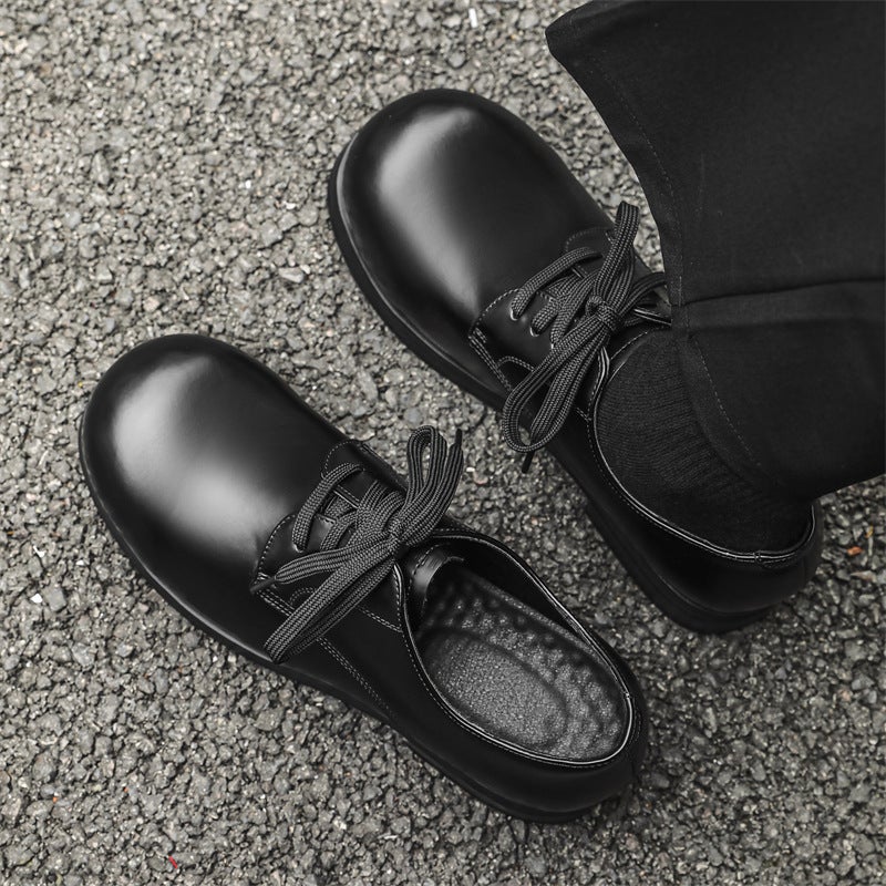 2024 Spring Shiny Face Round Toe Fashion Foreshare Shoes Men'S Height Increased All-Match British Style Low Heel Tooling Shoes 60707-J - Image 4