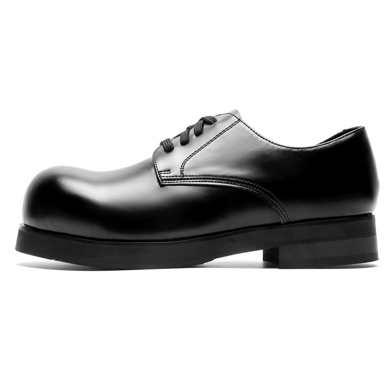 2024 Spring Shiny Face Round Toe Fashion Foreshare Shoes Men'S Height Increased All-Match British Style Low Heel Tooling Shoes 60707-J - Image 1