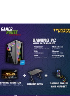 Gaming PC Bundle with Series GPU - Intel Core i5 12400F, Nvidia gtx 1650, 16GB 3600MHz RAM, 500GB SSD Gen4 + 1TB HDD - pzsku/Z14FD54B5F0EC8FEB80D4Z/45/_/1712619229/644991a1-a81a-44ad-a238-981516978584