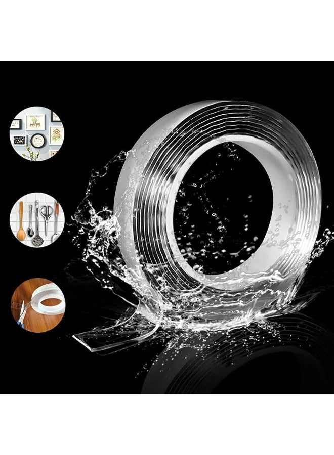 شريط لاصق نانو مزدوج الوجه بطول 5 أمتار قوي للغاية شفاف قابل للغسل بدون أثر قابل للإزالة وقابل لإعادة الاستخدام للاستخدام المنزلي - Image 5