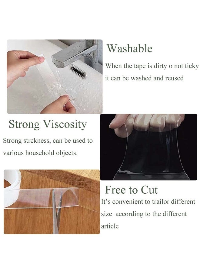 شريط لاصق نانو مزدوج الوجه بطول 5 أمتار قوي للغاية شفاف قابل للغسل بدون أثر قابل للإزالة وقابل لإعادة الاستخدام للاستخدام المنزلي - Image 2