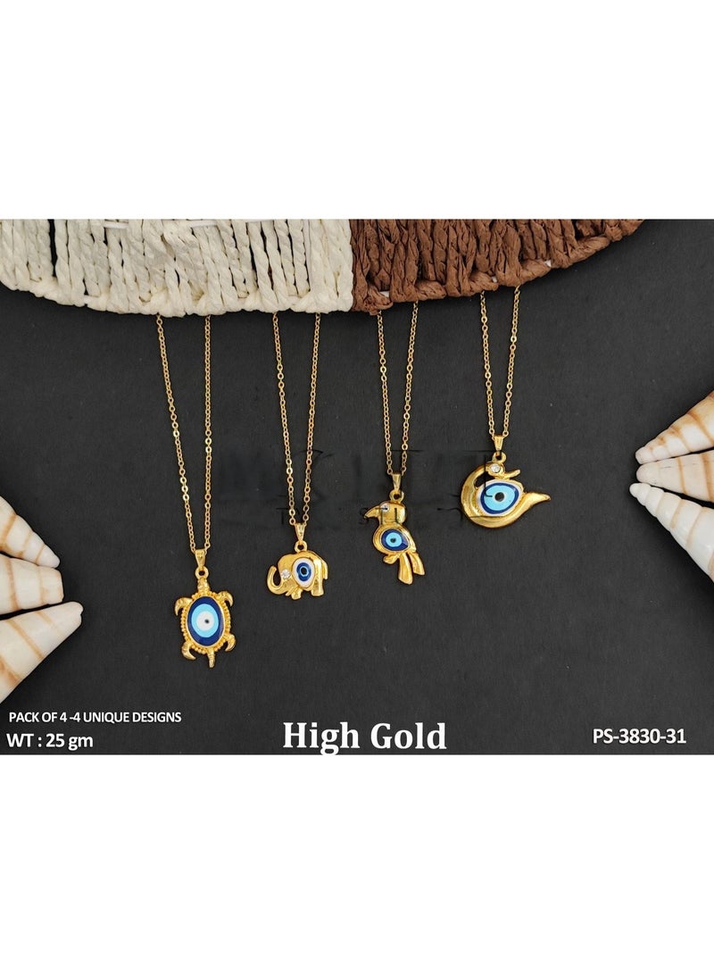 High Gold-Tone Evil Eye Pendant Set