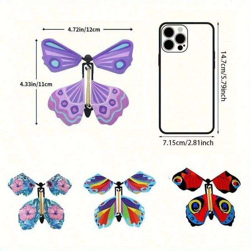 مفاجأة فراشة طائرة لعبة سحرية 5 قطع علامة كتاب فراشة بطاقة تحية هدية حفل رومانسي لحفل الزفاف عيد الميلاد التخرج ديكور - Image 2