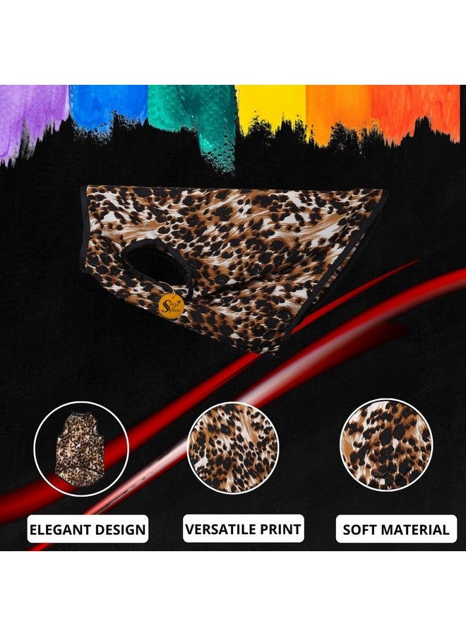 Sage Square Funky Soft Material Dog T-Shirt | Cool/Funky Print Pet | Soft Light Weight | Comfortable & Breathable Dog Clothing | Trendy Vest Outfit (Medium - 18 Inch) (Leopard Print) - Image 3