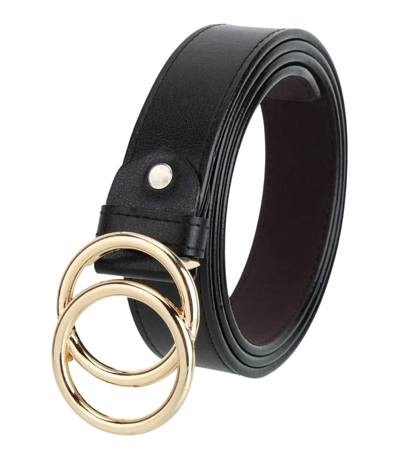 Zacharias Girl's Artificial Synthetic Leather Belt (dr-001_Black) (Pack of 1) - Image 1