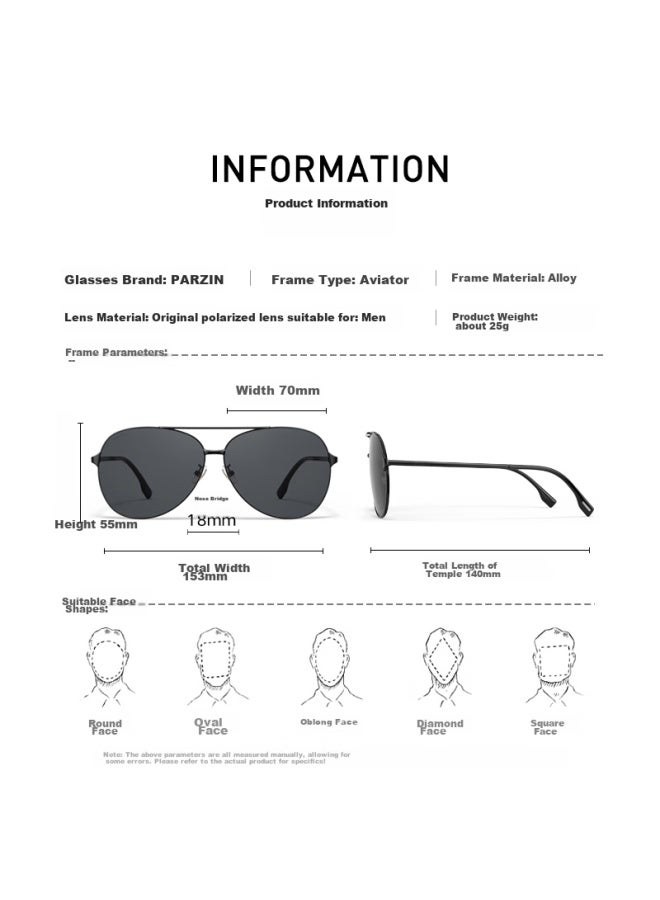 Parzin Polarized Sungl For Men, Classic Frog-eye Style, Safe Driving Sungl, 8131a Gold Frame With Dark Green Lenses - Image 3
