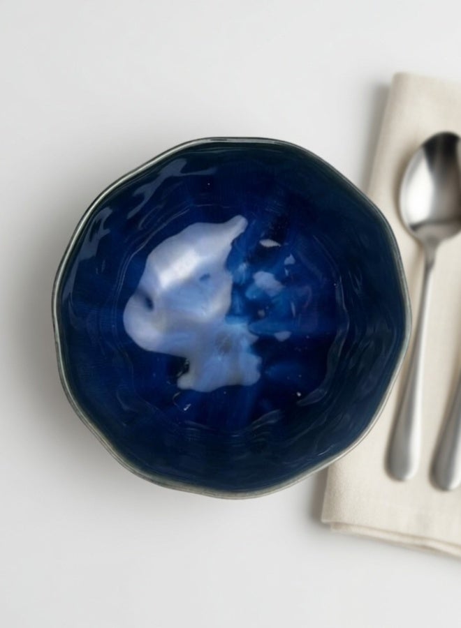 Clink Japanese Style Ceramic Soup Bowl, Premium Porcelain Soup Bowl 6.25 inch, Blue Glaze Ramen Bowl, Handcrafted Ramen Bowl, Perfect for Soup, Rice, Ramen, Cereal, Fruits - Image 4