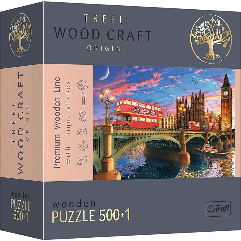 Trefl - Wood Craft Palace of Westminster, Big Ben, London Wooden Puzzle 500+1 Pieces - 20155 - Image 1
