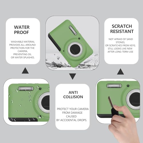 Tedubax Case for Kodak PIXPRO FZ55,FZ55 accessories,Soft Silicone Protective Case,Comes with 2 Screen Protectors and 1 Wrist Strap - Matcha green - Image 3