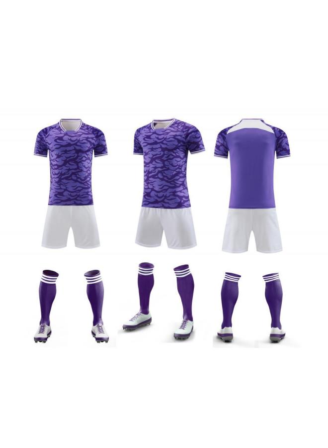 Purple Direct Approval New Hengleda Camouflage Football Uniform Suit Adult Children Printing Football Training Team