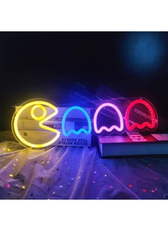 BPA Game Neon Sign Ghost Led Neon Lights Neon Signs For Bedroom Wall Retro Arcade Decor Neon Light For Gaming Room Man Cave Birthday   Gift, 50X20 Cm  - Image 1