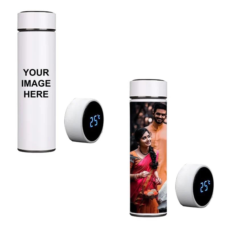 Customized Hot and Cold Bottle with Photo Print Personalise Water Bottle Hot and Cold Water Bottle 500ml Stainless Steal Bottle with Temprature Display
