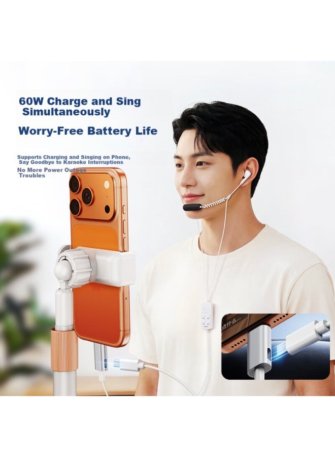 Youfes Independent Sound Card Wired Earphones Live K-singing Professional Mobile Recording Microphone Tiktok Host Singing Headset With Ear Return Compatible With Apple Huawei - Image 2
