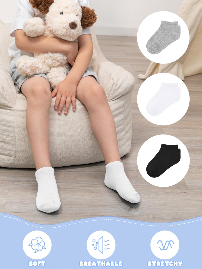 Cooraby 15 Pack Kids' Half Cushion Low Cut Athletic Ankle Socks Boys Girls Ankle Socks - Image 5
