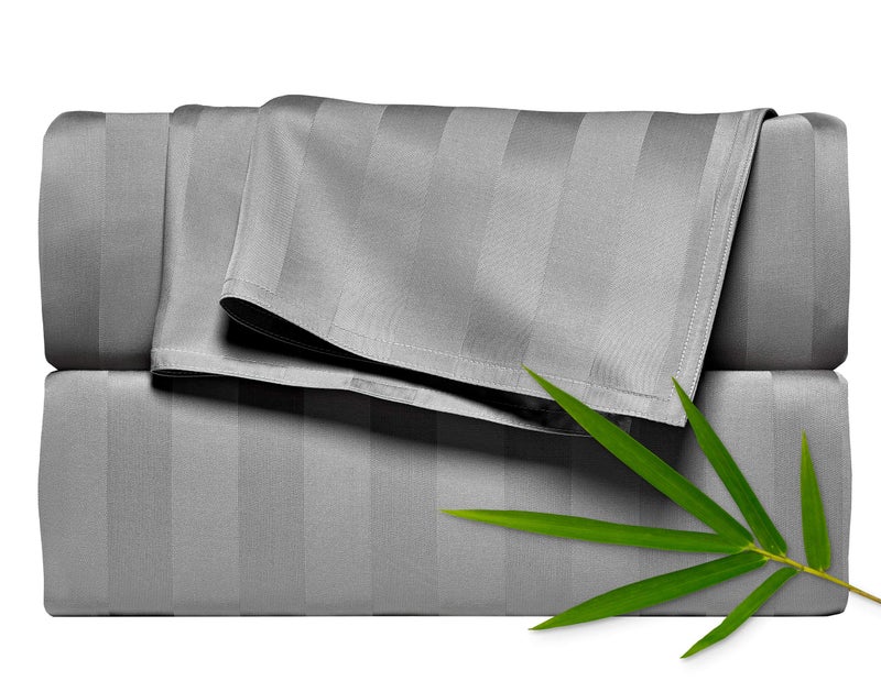 Pure Bamboo Full Sheets by Pure Bamboo  Genuine 100% Organic Viscose Derived from Bamboo Bed Sheet Set  Luxuriously Soft & Cooling  Double Stitching  Lifetime Quality Promise (Full  Jacquard Stone)  - Image 1