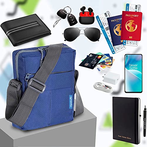 Handcuffs Messenger Bag for Man & Women| Nylon Fabric Water Resistance Side purse| Small Crossbody Shoulder Sling Bag for Travel| Office| Casual | Mini Side Satchel (Royal Blue) - Image 3