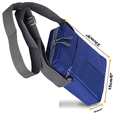 Handcuffs Messenger Bag for Man & Women| Nylon Fabric Water Resistance Side purse| Small Crossbody Shoulder Sling Bag for Travel| Office| Casual | Mini Side Satchel (Royal Blue) - Image 2