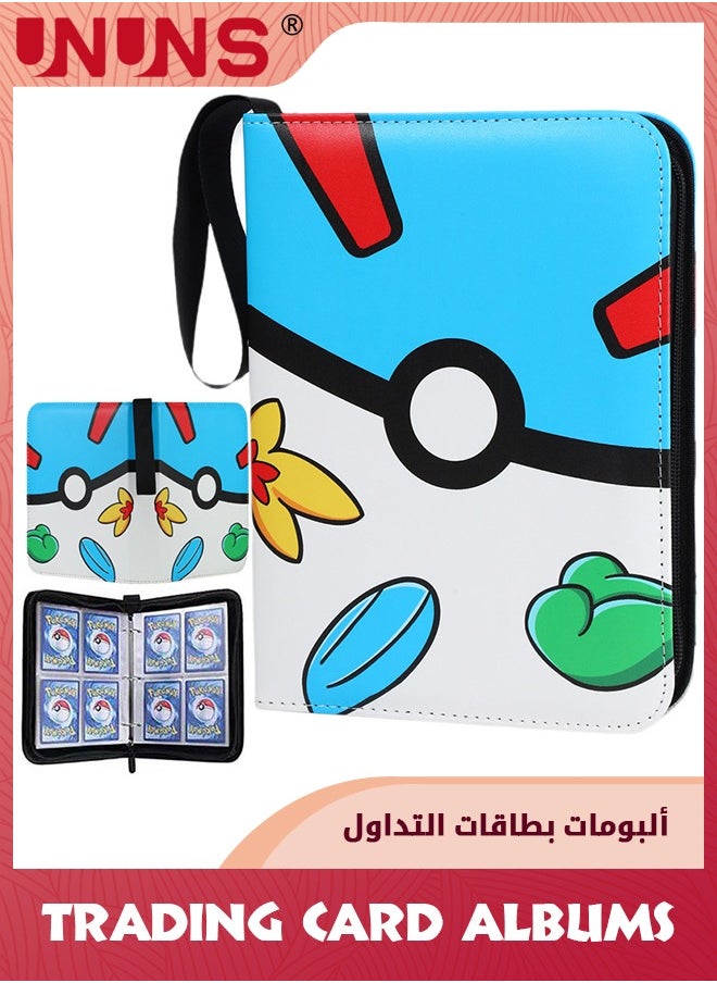 UNUNS Card Binder For Pokemon Cards,4-Pocket 400 Pockets Trading Card Games Collection Binder With Sleeves,Card Holder Binder For Poké-Mon Trading Cards,Carrying Case Binder Album For Boys Girls-Blue  - Image 1