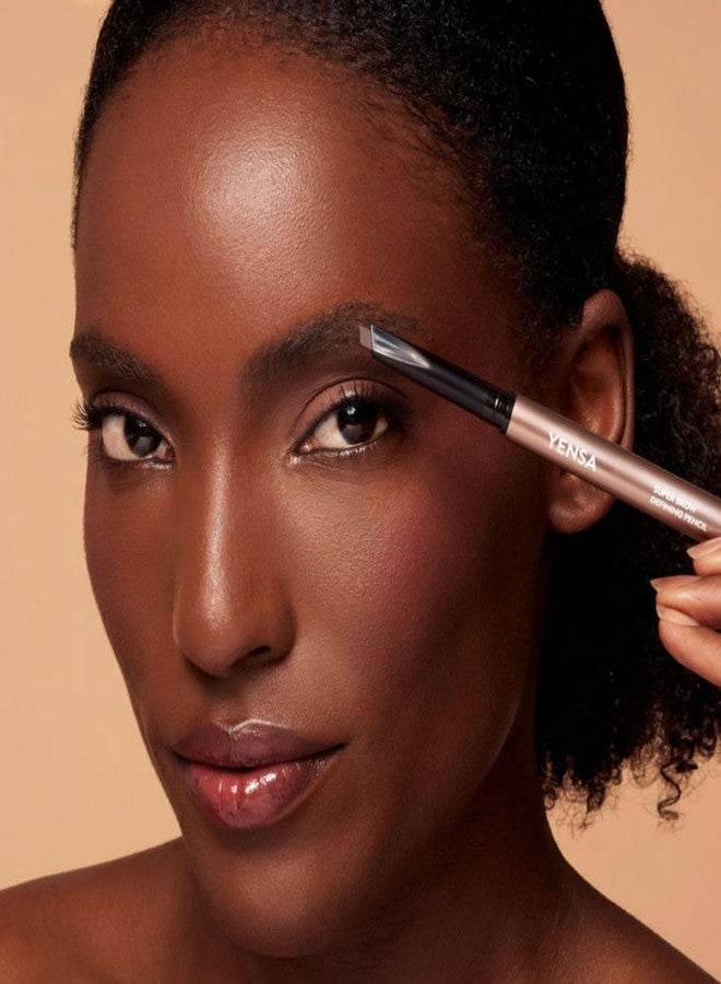 YENSA Super Brow Defining Sculpting Eyebrow Pencil - Micro Brow Pencil with Precision Tip & Spoolie - Smudge-Proof Eyebrow Liner Infused with 8 SuperOils - Soft Black (0.01 oz) - Image 4