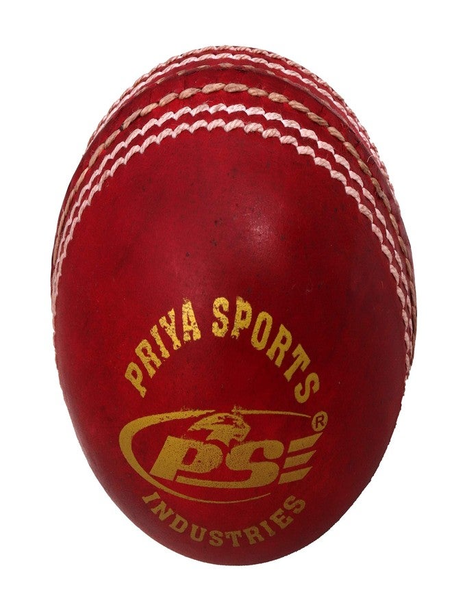PSE Priya Sports Red Club Leather Cricket Ball Two Part Pack of 2 - Image 4