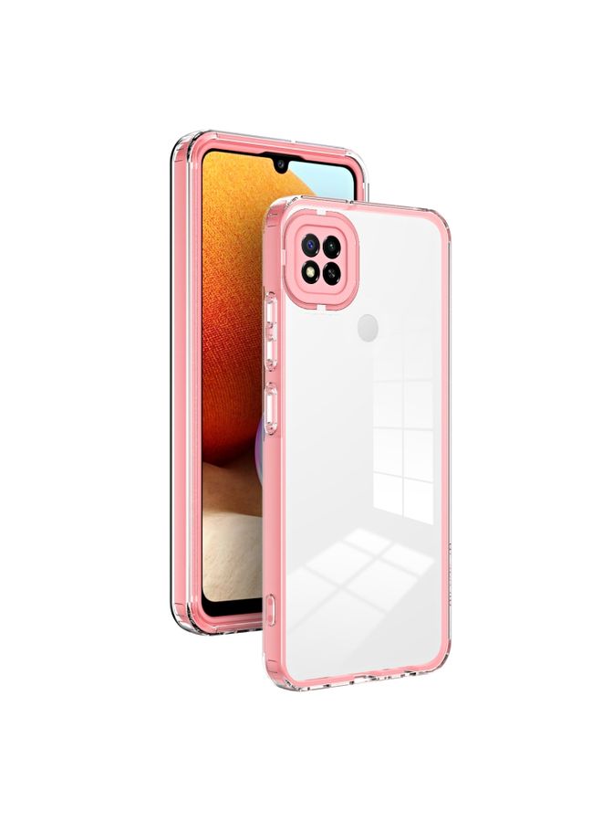 Case Cover For Xiaomi Redmi 9C / Redmi 10A 3 in 1 Clear TPU Color PC Frame Phone Case Pink