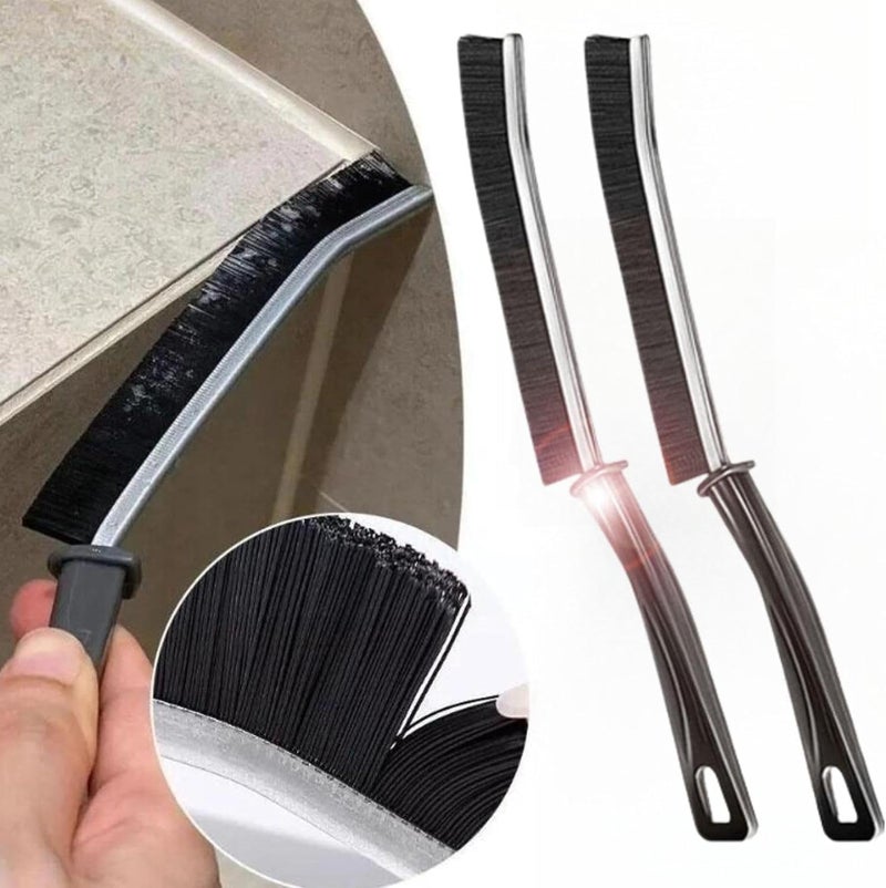 Zelwie Plastic Gap Cleaning Brush,Bathroom Gap Cleaning Brush,Clean The Dead Corners of Kitchen Tiles,Multifunctional Window Slots,Multi-Purpose Door Window Deep Cleaning Brush - Pack of (2) - Image 1