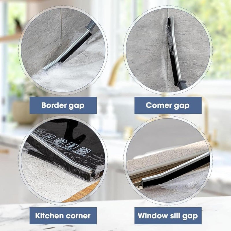 Zelwie Plastic Gap Cleaning Brush,Bathroom Gap Cleaning Brush,Clean The Dead Corners of Kitchen Tiles,Multifunctional Window Slots,Multi-Purpose Door Window Deep Cleaning Brush - Pack of (2) - Image 3